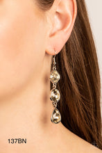 Load image into Gallery viewer, Paparazzi “Reflective Rhinestones” Brown Dangle Earrings -Cindysblingboutique

