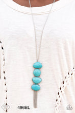 Load image into Gallery viewer, Paparazzi “Hidden Lagoon” Blue Necklace Earring Set
