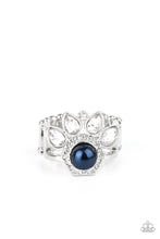 Load image into Gallery viewer, Paparazzi “Crown Coronation Blue&quot; Stretch Ring - Cindysblingboutique

