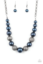 Load image into Gallery viewer, Paparazzi “Vintage Vault” “Color Me CEO” Blue Necklace Earring Set
