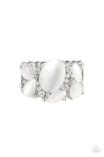 Load image into Gallery viewer, Paparazzi “Modern Moonwalk” White Stretch Ring - Cindys Bling Boutique

