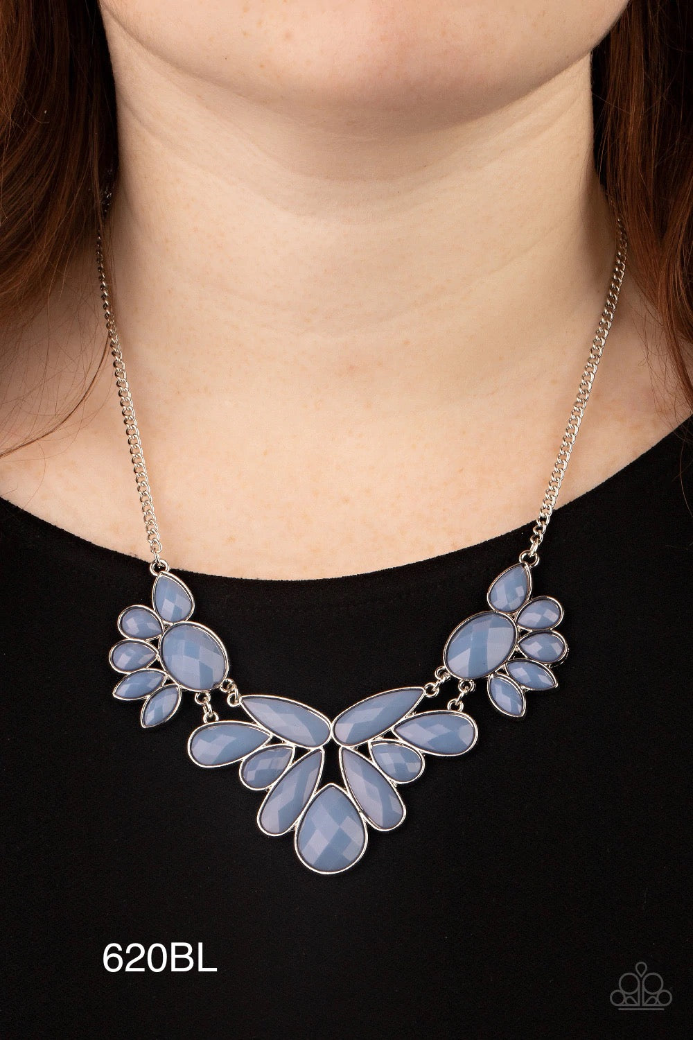 Paparazzi “A Passing FAN-cy” Blue Necklace Earring Set