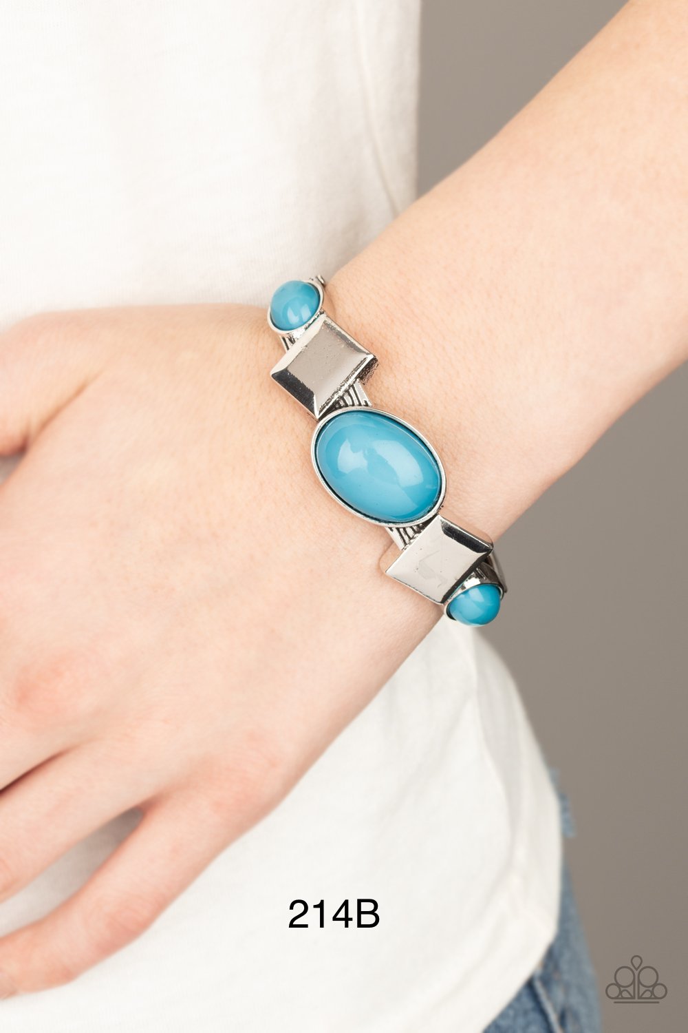 Paparazzi “Abstract Appeal” Blue - Hinged Bracelet