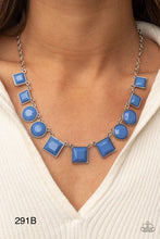 Load image into Gallery viewer, Paparazzi “Tic Tac TREND” Blue Necklace Earring Set
