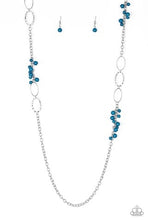 Load image into Gallery viewer, Paparazzi “Flirty Foxtrot” Blue Necklace Earring Set
