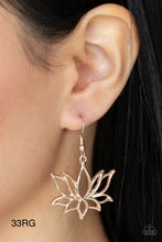 Load image into Gallery viewer, Paparazzi “Lotus Ponds” Rose Gold Dangle Earrings - Cindysblingboutique
