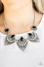 Load image into Gallery viewer, Paparazzi “Miss YOU-niverse” Black Necklace Earring Set - CindysBlingBoutique

