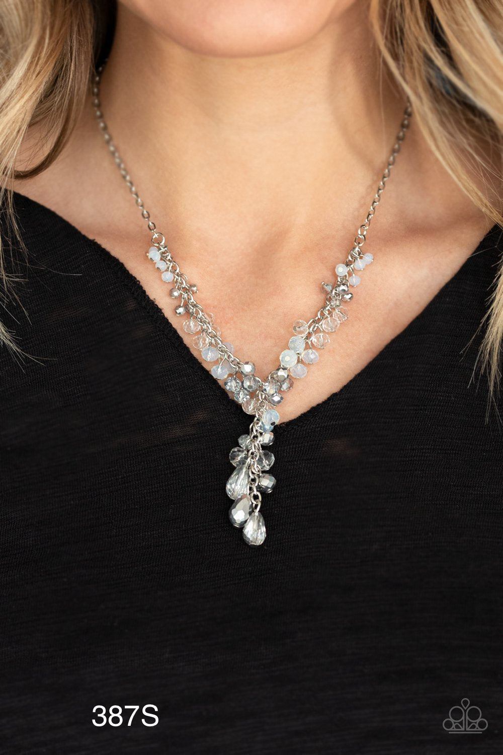 Paparazzi “Iridescently Illumination” Silver - Necklace Earring Set
