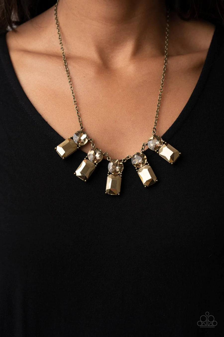 Paparazzi “Celestial Royal” Brass - Necklace Earring Set