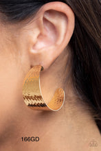 Load image into Gallery viewer, Paparazzi “ Flatten The Curve” Gold Hoop Earrings -Paparazzi Accessories
