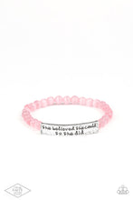 Load image into Gallery viewer, Paparazzi Black Diamond Exclusive “So She Did” Pink Stretch Bracelet
