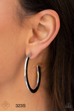 Load image into Gallery viewer, Paparazzi “Learning Curve” Silver Hoop Earrings
