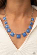 Load image into Gallery viewer, Paparazzi “Tic Tac TREND” Blue Necklace Earring Set
