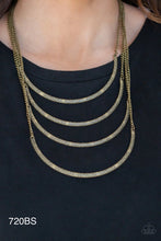 Load image into Gallery viewer, Paparazzi “It Will Be Over MOON” Brass Necklace Earring Set
