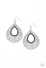 Load image into Gallery viewer, Paparazzi “Airy Applique” Black Dangle Earrings
