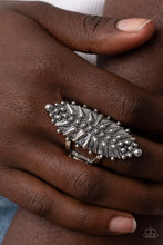 Load image into Gallery viewer, Paparazzi “Bump, Set, Spike!” Silver Stretch Ring - Cindysblingboutique
