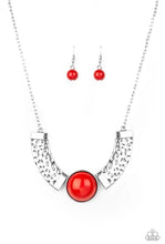 Load image into Gallery viewer, Paparazzi “Egyptian Spell” Red Necklace Earring Set
