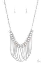 Load image into Gallery viewer, Paparazzi “Flaunt Your Fringe” White Necklace Earring Set
