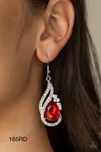 Load image into Gallery viewer, Paparazzi “Dancefloor Diva&quot; Red Dangle Earrings - Cindysblingboutique
