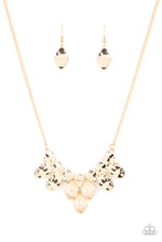 Load image into Gallery viewer, Paparazzi “Rustic Smolder” Gold Necklace Earring Set
