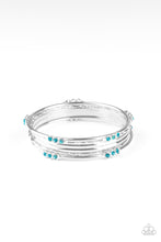 Load image into Gallery viewer, Paparazzi “Stackable Sparkle” Blue Bangle Bracelet Set
