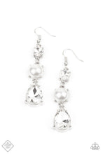 Load image into Gallery viewer, Paparazzi &quot;Unpredictable Shimmer&quot; White Dangle Earrings
