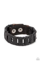 Load image into Gallery viewer, Paparazzi “Knocked for a Loop” Black Leather Bracelet
