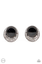 Load image into Gallery viewer, Paparazzi “Off The RICHER-Scale” Black Clip-On Earrings - CindysBlingBoutique
