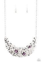Load image into Gallery viewer, Paparazzi “Fabulously Fragmented” Purple Necklace Earring Set
