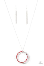 Load image into Gallery viewer, Paparazzi “Harmonic Halos” Red Necklace Earring Set
