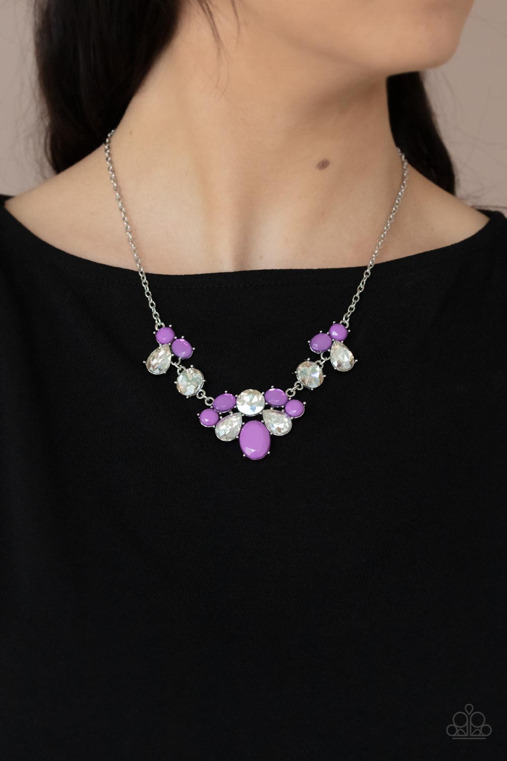 “Ethereal Romance” Purple Necklace Earring Set - Paparazzi Accessories