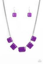 Load image into Gallery viewer, Paparazzi “Instant Mood Booster&quot; Purple Necklace Earring Set
