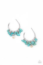 Load image into Gallery viewer, Paparazzi “Gorgeously Grounding” Blue Hoop Earrings
