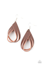 Load image into Gallery viewer, Paparazzi “Thats A STRAP” Brown Leather Dangle Earrings
