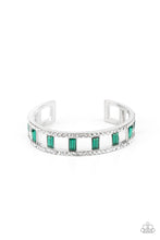 Load image into Gallery viewer, Paparazzi “Vintage Vault” “Industrial Icing” Green Cuff Bracelet - Cindys Bling Boutique
