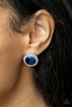 Load image into Gallery viewer, Paparazzi “Glowing Dazzle&quot; Blue Post Earrings - Cindysblingboutique
