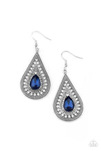 Load image into Gallery viewer, Paparazzi “Metro Masquerade” Blue Earrings - Cindys Bling Boutique
