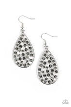 Load image into Gallery viewer, Paparazzi “Vintage Vault” “Call Me Ms. Universe” Silver Dangle Earrings

