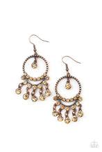 Load image into Gallery viewer, Paparazzi “Cosmic Chandeliers” Copper Dangle Earrings - Cindysblingboutique
