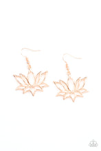 Load image into Gallery viewer, Paparazzi “Lotus Ponds” Rose Gold Dangle Earrings - Cindysblingboutique
