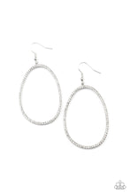 Load image into Gallery viewer, Paparazzi “OVAL-ruled!” White Dangle Earrings - CindysBlingBoutique
