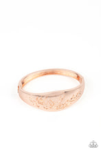 Load image into Gallery viewer, Paparazzi “Fond of Florals” Rose Gold Hinged Bracelet
