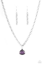 Load image into Gallery viewer, Paparazzi “Gallery Gem” Purple Necklace Earring Set
