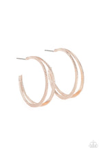 Load image into Gallery viewer, Paparazzi “Rustic Curves” Rose Gold Hoop Earrings
