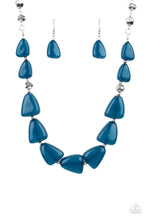 Load image into Gallery viewer, Paparazzi “Tenaciously Tangy” Blue Necklace Earring Set
