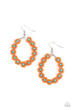 Load image into Gallery viewer, Paparazzi “Festively Flower” Child Orange Dangle Earrings
