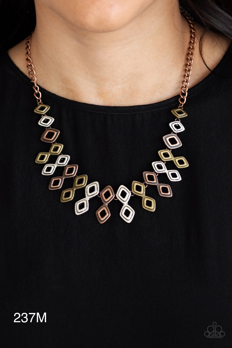 Paparazzi “Geocentric” Multi - Necklace Earring Set