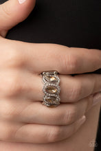 Load image into Gallery viewer, Paparazzi “Staggering Sparkle” Brown Stretch Ring - Cindysblingboutique
