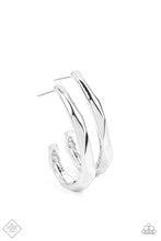 Load image into Gallery viewer, Paparazzi “Made You HOOK” Silver Hoop Earrings
