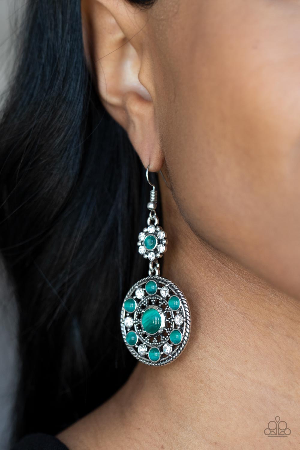 Paparazzi “Party at My PALACE” Green Dangle Earrings - Cindysblingboutique